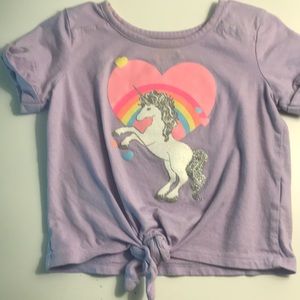 Girls unicorn crop top